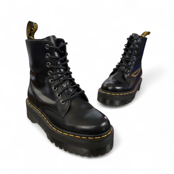 Dr. Martens Shoes - Dr. Martens Jadon KV01V 8-Eye Black Platform Combat Boots Chunky Women Size 5